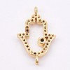 Brass Micro Pave Cubic Zirconia Links ZIRC-E149-12G-2
