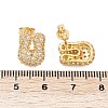 Brass Micro Pave Cubic Zirconia Stud Earrings EJEW-Z091-04G-U-3