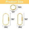 6Pcs 2 Styles Brass Locking Carabiner KK-YW0004-75-3