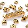 Brass Rhinestone Spacer Beads X-RB-A013-6x6-01G-1