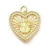 Heart Brass Cubic Zirconia Pendants KK-S508-08G-1