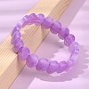 Oval Natural Malaysia Jade Beaded Stretch Bracelets G-P589-02A-03-3