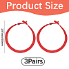 3 Pairs Spray Painted Alloy Hoop Earrings EJEW-SP0001-21C-2