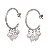 304 Stainless Steel Half Hoop Earrings EJEW-JE05590-03-1