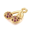 Brass Micro Pave Clear Cubic Zirconia Pendants KK-U065-05D-G-2