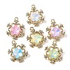 UV Plating Alloy Glass Pendants FIND-K032-02G-1