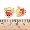Christmas Brass Enamel Beads KK-I474-G12-3