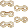 6 Sets Brass Pave Clear Cubic Zirconia Fold Over Clasps KK-BBC0021-36-6