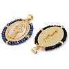 Rack Plating Brass Pave Shell Religion Saint Pendants KK-U032-01G-A-2