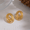 Spiral Oval 304 Stainless Steel Stud Earrings SU9252-2