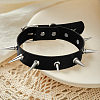 Punk Rock Style Alloy Spiked Rivet Imitation Leather Chocker Necklaces NJEW-WH20011-08C-P-3