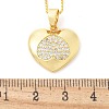 Brass Micro Pave Clear Cubic Zirconia Pendant Necklaces for Women NJEW-M084-02G-03-3