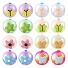 16Pcs 8 Styles UV Plating Rainbow Iridescent Acrylic Beads PACR-TA0001-07-1