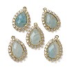 Natural Flower Amazonite Faceted Teardrop Pendants G-I375-01G-20-1