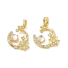 Brass Micro Pave Clear Cubic Zirconia Pendants CU-CBA8C34-06G-01-1