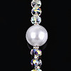 Acrylic & Glass & ABS Plastic Pearl & Alloy & Polymer Clay Pave Rhinestone Beads Strands MAK-T011-08B-2