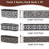 AHADERMAKER 15M 3 Styles Ethnic Style Embroidery Polyester Ribbons OCOR-GA0001-63-2