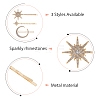 12Pcs 6 Styles Iron Rhinestone Hair Clips PHAR-HS0001-02-4