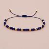 Glass & Brass Round Beads Braided Bead Bracelets LS-RD6595-7-1