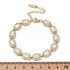 304 Stainless Steel Full Rhinestone Rectangle Link Chain Bracelets SA-CBABBEA-03G-5