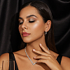 2 Sets 2 Colors Iron Jewerly Sets. Rhinestone Necklace & Stud Earring Sets SJEW-GO0001-07-5