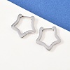 304 Stainless Steel Star Hoop Earrings EJEW-P324-02P-1