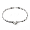 Platinum Brass Link Bracelet BJEW-C055-05I-P-1