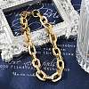 304 Stainless Steel Double Cable Link Chain Bracelets for Women Men BJEW-F488-36G-2