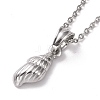 304 Stainless Steel Conch Shape Pendant Necklace for Women STAS-E154-27P-1