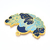Rack Plating Alloy Enamel Big Pendants ENAM-N056-395F-G-2