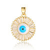 Brass Micro Pave Cubic Zirconia Pendants ZIRC-OY001-34-1