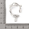 Brass Micro Pave Clear Cubic Zirconia Bead Frame KK-K371-49S-3