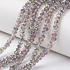 Electroplate Transparent Glass Beads Strands EGLA-A034-T6mm-S-2