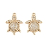 Brass Micro Pave Clear Cubic Zirconia Pendants KK-G535-02C-G-1