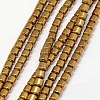 Electroplate Non-magnetic Synthetic Hematite Beads Strands X-G-J163-3x3mm-04-1