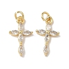 Brass Micro Pave Cubic Zirconia Pendants X1-KK-Q068-49A-G-1