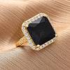 Brass Micro Pave Clear Cubic Zirconia Cuff Rings for Women RJEW-A062-04G-1