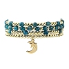 4Pcs 4 Styles Adjustable Natural Apatite & Synthetic Hematite Bead Bracelets BJEW-JB14151-03-2