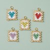 Beaded Rectangle with Heart Charms PALLOY-MZ00442-1