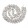 Electroplate Transparent Glass Beads Strands EGLA-N002-30-C02-2