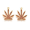 Brass Micro Pave Cubic Zirconia Pendants KK-N262-109B-G-1