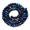 Electroplate Opaque Solid Color Glass Beads Strands EGLA-A034-P10mm-L22-2