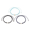 3Pcs Brass Beads Braided Bead Bracelets for Women BJEW-JB13223-3