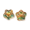 Electroplate and Golden Metal Enlaced Glass Beads EGLA-T029-02E-2
