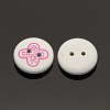 2-Hole Flat Round Mathematical Operators Printed Wooden Sewing Buttons X-BUTT-M002-13mm-02-2