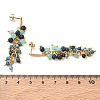 304 Stainless Steel with Natural Mixed Gemstone Stud Earrings EJEW-JE07520-01-4