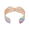 Butterfly Alloy Open Cuff Bangles for Women LS-BJEW-L686-01A-3