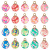 40Pcs 10 Colos Handmade Polymer Clay Pendants CLAY-TA0001-95-3