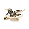 Bird Enamel Pin with Rhinestone JEWB-A004-18G-A-2