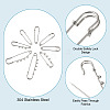 6 Styles 304 Stainless Steel Safety Pins Brooch Findings STAS-TA0006-12P-4